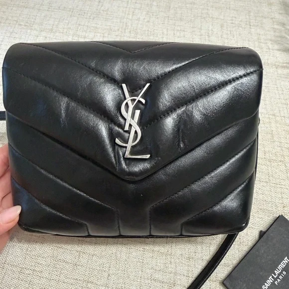 SAINT LAURENT Toy Loulou Calfskin Y Quilted Monogram Crossbody Bag - Picture 2 of 16